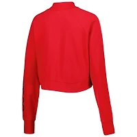 Women's Lusso Red Chicago Bulls Maddie & Matildas Raglan Tri-Blend Pullover Hoodie Jogger Pants Set