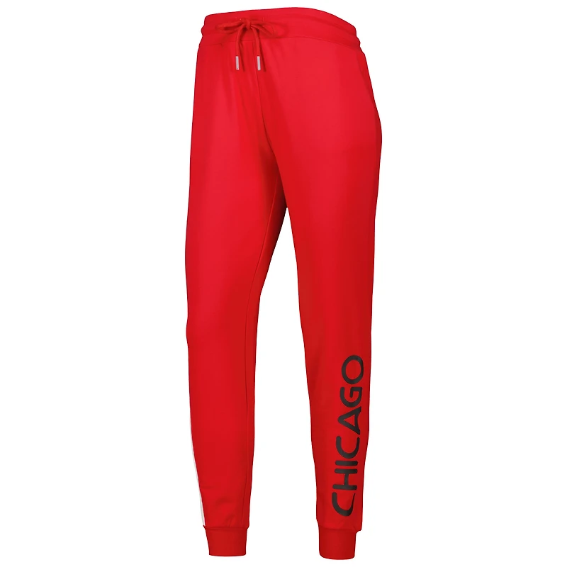 Ensemble pour femme Lusso Red Chicago Bulls Maddie & Matildas Raglan Tri-Blend Sweat à capuche et pantalon de jogging