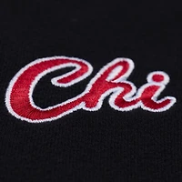 Women's Mitchell & Ness  Black Chicago Bulls Hardwood Classics Script Lightweight Sweatshirt