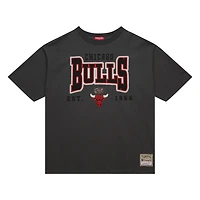 Women's Mitchell & Ness Charcoal Chicago Bulls Hardwood Classics Oversized Boyfriend T-Shirt