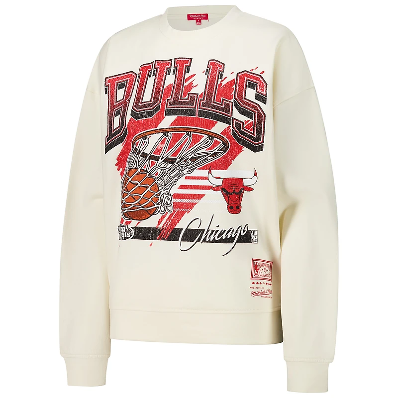 Sweat-shirt à capuche Chicago Bulls Brush Bucket pour femme Mitchell & Ness Cream
