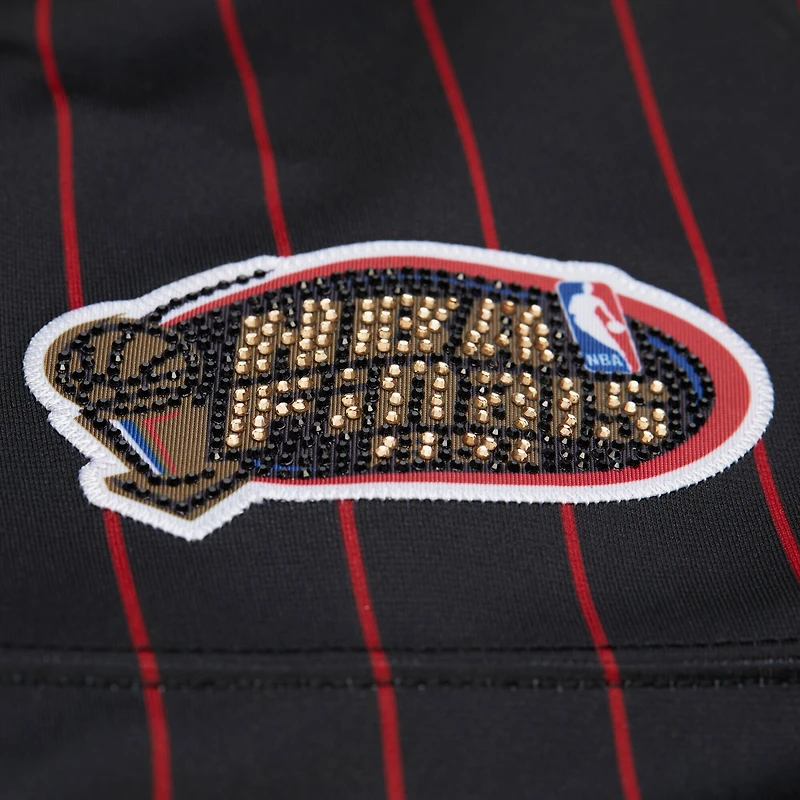 Women's Mitchell & Ness x DANNIJO Scottie Pippen Black Chicago Bulls Cropped Football Fashion Jersey