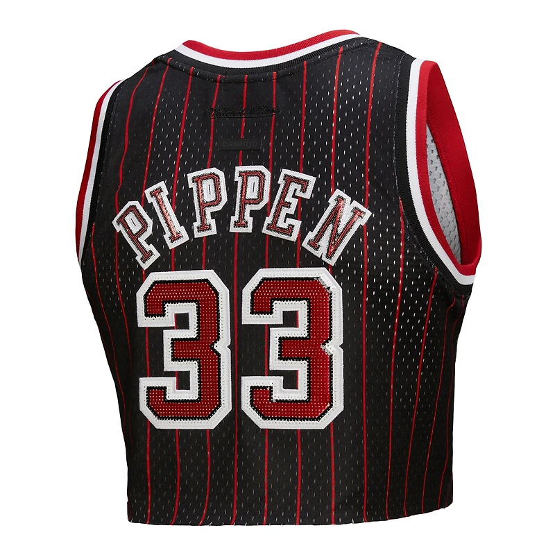 Maillot de basket-ball court Mitchell & Ness x DANNIJO Scottie Pippen noir pour femme des Chicago Bulls