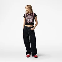 Maillot de basket-ball court Mitchell & Ness x DANNIJO Scottie Pippen noir pour femme des Chicago Bulls