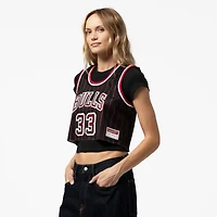 Maillot de basket-ball court Mitchell & Ness x DANNIJO Scottie Pippen noir pour femme des Chicago Bulls