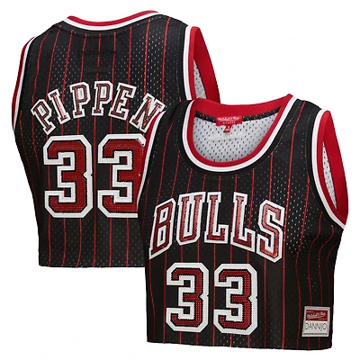 Maillot de basket-ball court Mitchell & Ness x DANNIJO Scottie Pippen noir pour femme des Chicago Bulls
