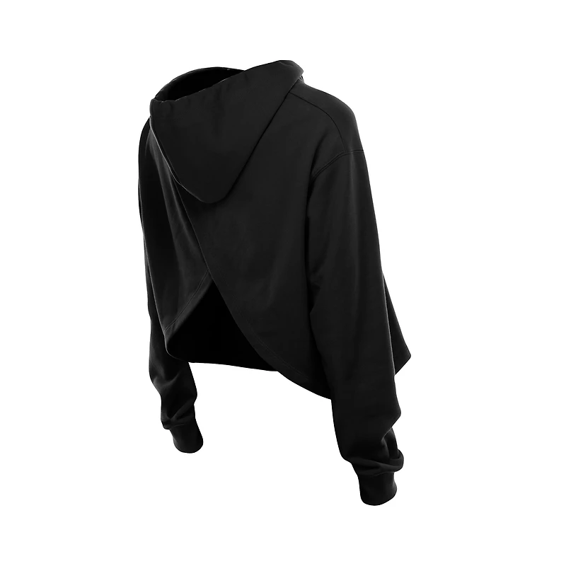 Sweat à capuche noir New Era Chicago Bulls Glam Game dos ouvert pour femme