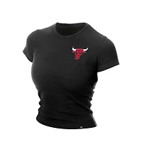 T-shirt court pour femme Chicago Bulls Leisure Collection Baby Doll de New Era noir