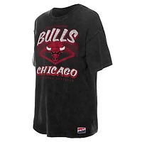 T-shirt oversize noir Chicago Bulls Throwback Mineral Wash pour femme de New Era
