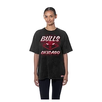 T-shirt oversize noir Chicago Bulls Throwback Mineral Wash pour femme de New Era