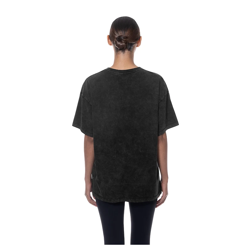 T-shirt oversize noir Chicago Bulls Throwback Mineral Wash pour femme de New Era