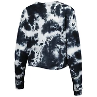 Women's New Era Black Chicago Bulls Tie Dye Cropped Long Sleeve T-Shirt