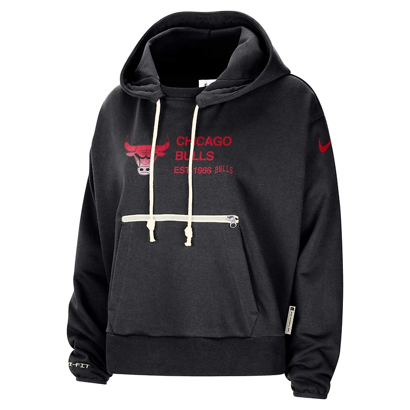 Sweat à capuche Nike Chicago Bulls Courtside Standard Issue Performance pour femme, noir