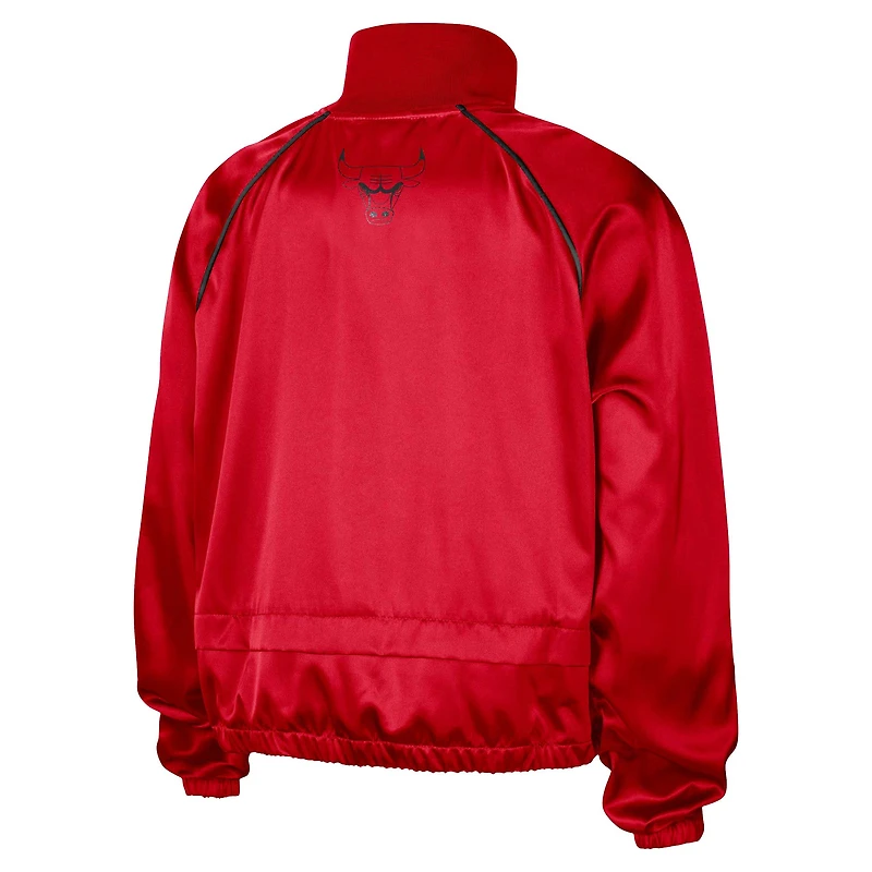 Veste zippée Nike Courtside Retro Fly Raglan pour femme des Chicago Bulls Red