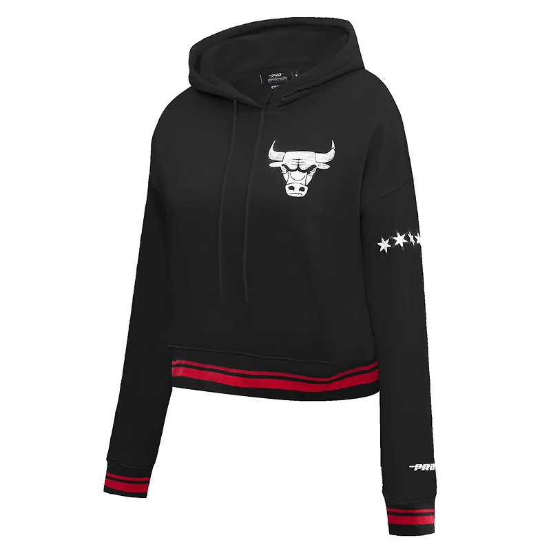 Sweat à capuche court Pro Standard noir Chicago Bulls 2023/24 City Edition pour femme