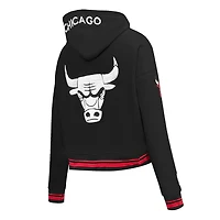 Women's Pro Standard Black Chicago Bulls 2023/24 City Edition Cropped Pullover Hoodie