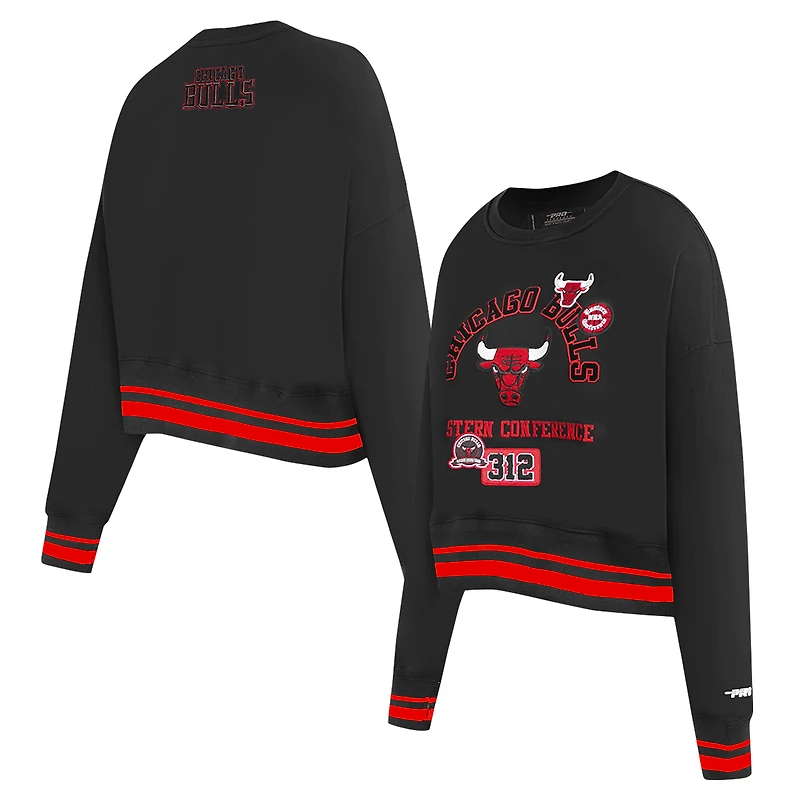 Sweat-shirt court Pro Standard noir pour femme Chicago Bulls Area Code