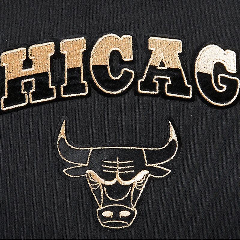 Sweat-shirt court Pro Standard noir Chicago Bulls Glam pour femme