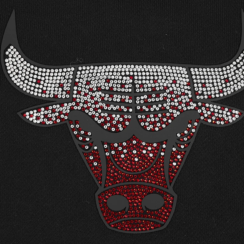 Sweat à capuche court pour femme Pro Standard Chicago Bulls Jewels noir