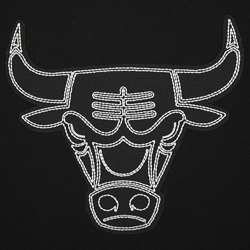 Women's Pro Standard Black Chicago Bulls Paint The City Cropped Pullover Sweatshirt