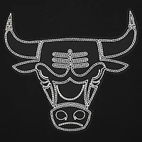 Women's Pro Standard Black Chicago Bulls Paint The City Cropped Pullover Sweatshirt