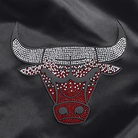 Veste Pro Standard noire à boutons-pression en satin et strass des Chicago Bulls pour femme