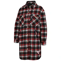 Women's Pro Standard Red/Black Chicago Bulls Prep Plaid Button-Up Shacket