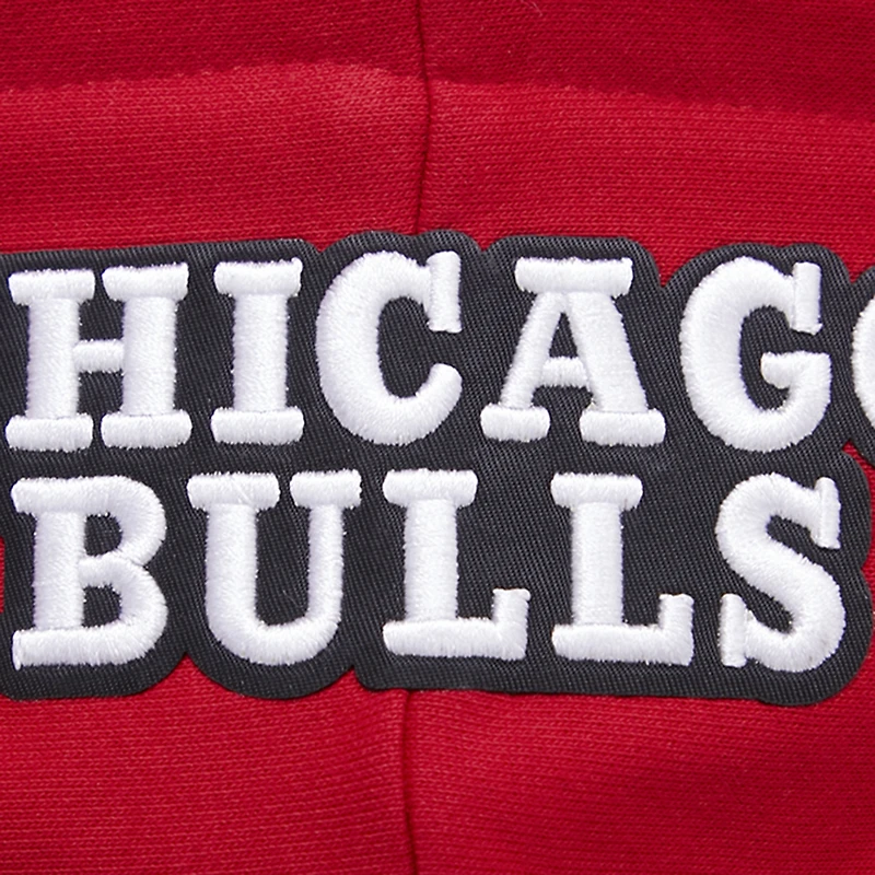 Women's Pro Standard Red Chicago Bulls Script Tail Cropped Pullover Hoodie