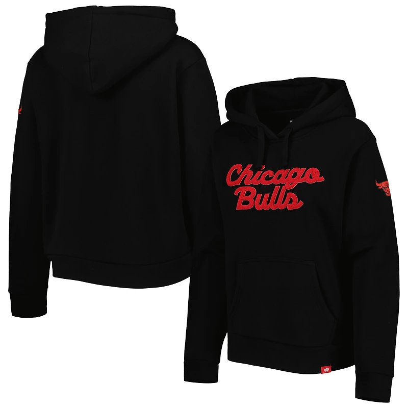 Sweat à capuche Sportiqe noir Chicago Bulls Leona Ava en polaire mélangée pour femme