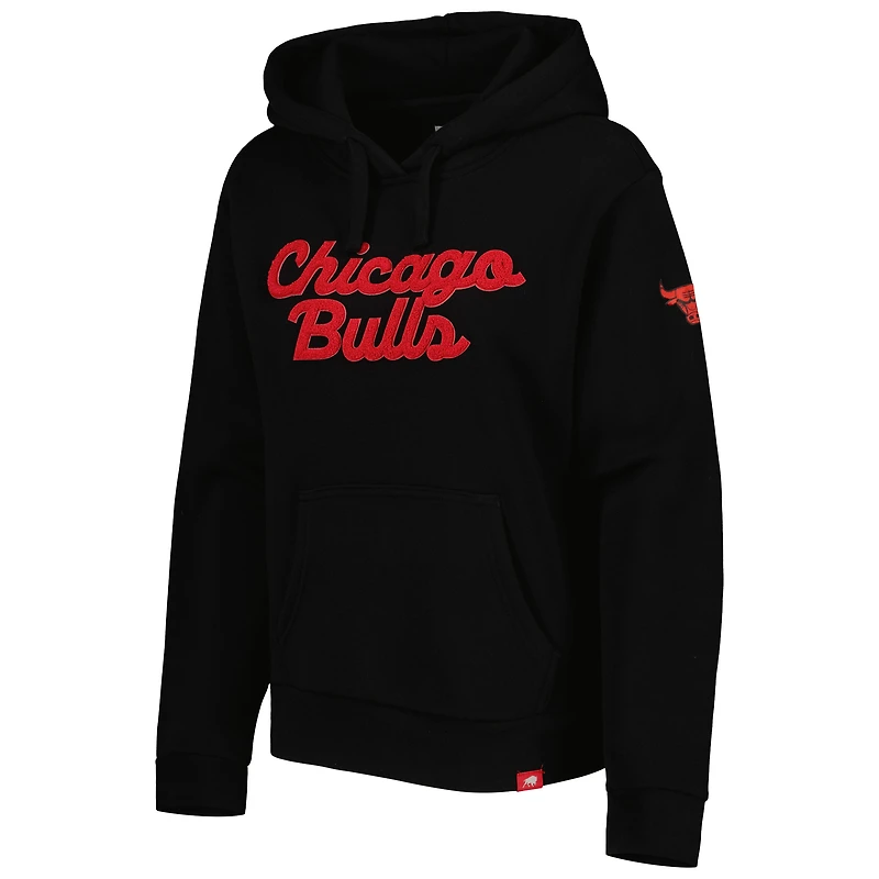 Chandail à capuchon Sportiqe Chicago Bulls Leona Ava Fleece Tri-Blend pour femme, noir