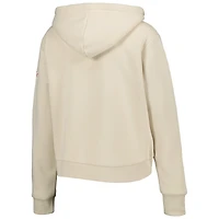Women's Sportiqe Cream Chicago Bulls Leona Ava Fleece Tri-Blend Pullover Hoodie