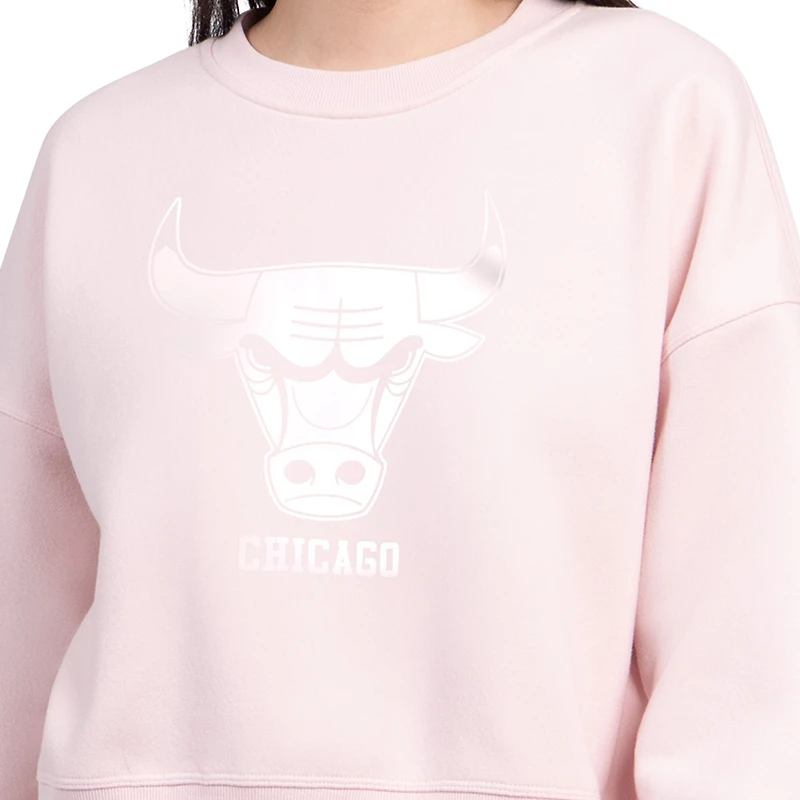 Sweat-shirt Starter rose clair pastel Chicago Bulls pour femme