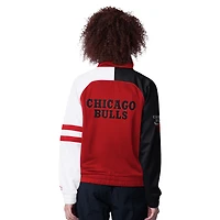 Veste de survêtement zippée intégrale pour femme Starter Red Chicago Bulls Line Up Dolman Raglan