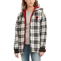 Sweat à capuche entièrement zippé en flanelle Molly Chicago Bulls Tommy Jeans pour femme, noir/crème