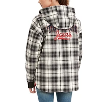 Women's Tommy Jeans Black/Cream Chicago Bulls Molly Flannel Full-Zip Hoodie