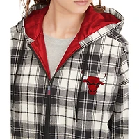 Sweat à capuche entièrement zippé en flanelle Molly Chicago Bulls Tommy Jeans pour femme, noir/crème