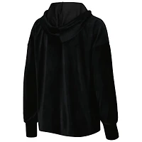 Women's Touch Black Chicago Bulls End Line Velour Pullover Hoodie