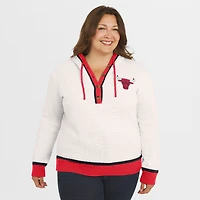 Women's WEAR by Erin Andrews Cream Chicago Bulls Plus Hoodie Sweater