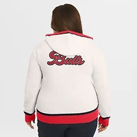 Women's WEAR by Erin Andrews Cream Chicago Bulls Plus Hoodie Sweater
