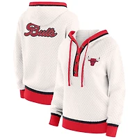 Sweat à capuche grande taille crème des Chicago Bulls pour femme par Erin Andrews