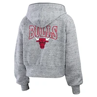 Sweat à capuche zippé intégral Speckled Radiator des Chicago Bulls de couleur gris chiné pour femme WEAR by Erin Andrews