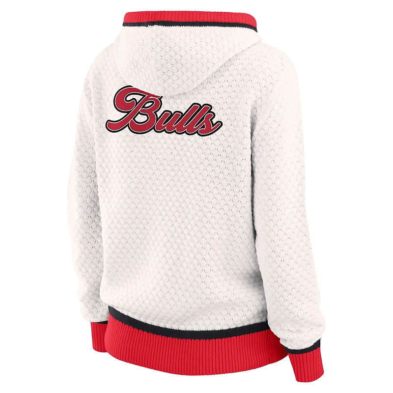 Women's WEAR by Erin Andrews White Chicago Bulls Plus Hoodie Sweater