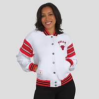 Sweat-shirt en polaire blanc à boutons-pression pour femme WEAR by Erin Andrews des Chicago Bulls