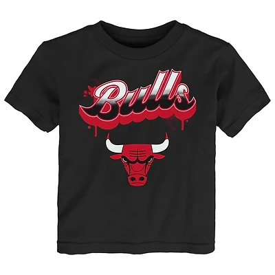 Youth  Black Chicago Bulls Bubbly Script T-Shirt