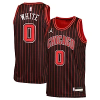 Maillot Swingman Jordan Brand Coby Blanc/Noir pour Jeunes Chicago Bulls - Édition Statement