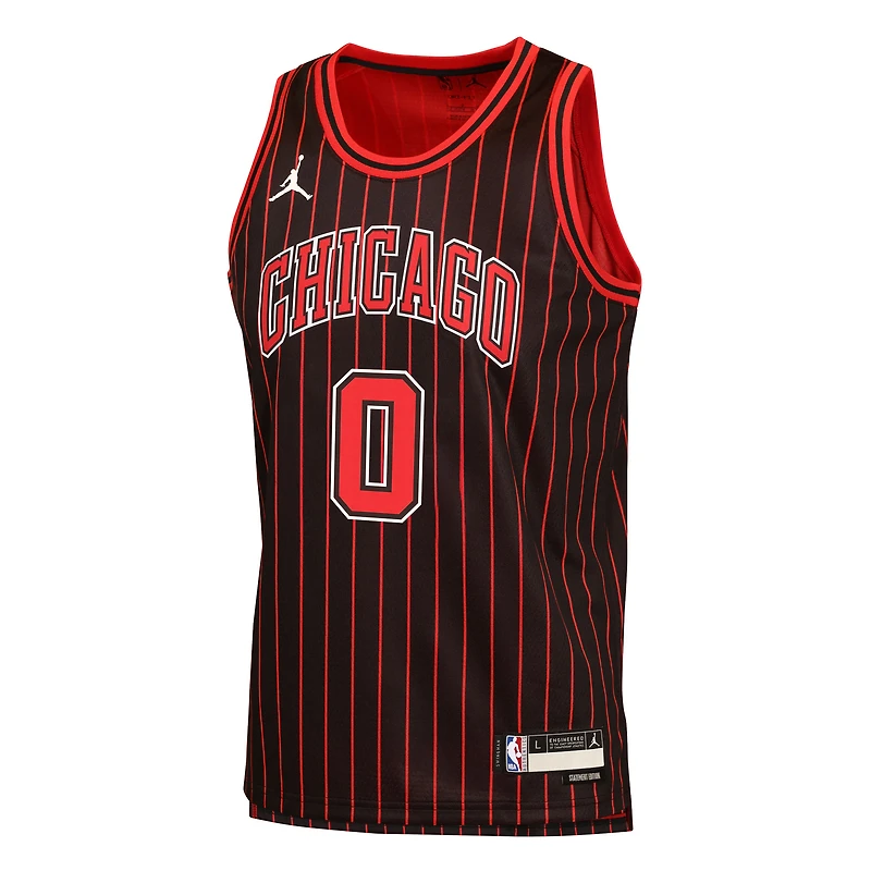 Youth Jordan Brand Coby White Black Chicago Bulls Swingman Jersey - Statement Edition