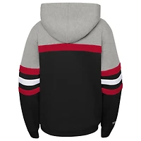Youth Mitchell & Ness Black/Heather Gray Chicago Bulls Hardwood Classics Head Coach Pullover Hoodie