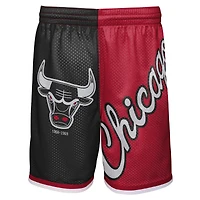 Youth Mitchell & Ness Black/Red Chicago Bulls Hardwood Classics Big Face 5.0 Shorts