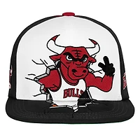 Casquette snapback Mitchell & Ness noire pour enfant, mascotte des Chicago Bulls