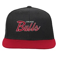 Youth Mitchell & Ness Black Chicago Bulls Team Script Snapback Hat